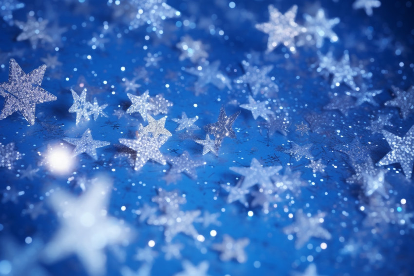 A photo of a magical blue background with sparkling glitter, twi