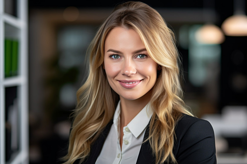 A picture of a happy looking woman who works in human resources