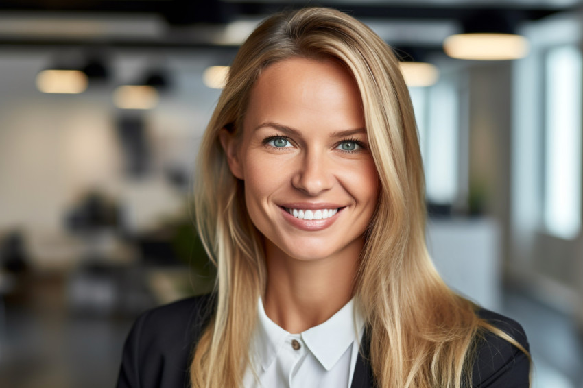 A picture of a happy looking woman who works in human resources