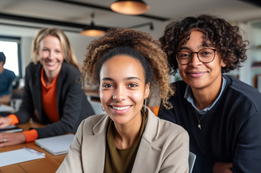 A photo of a group of business people from different races worki