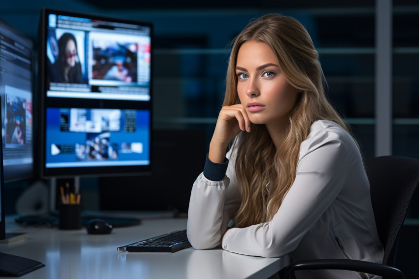 Picture of a young woman at work