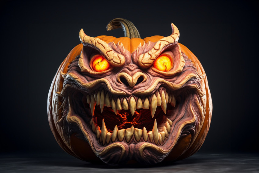 A picture of a scary pumpkin with a wicked smile for Halloween