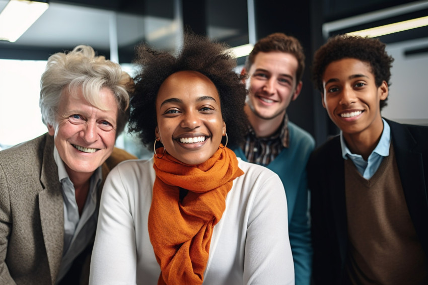 A photo of a group of business people from different races worki