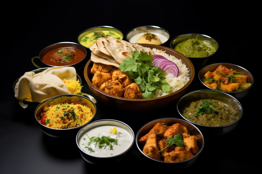 A photo of Indian food and many different Mexican dishes