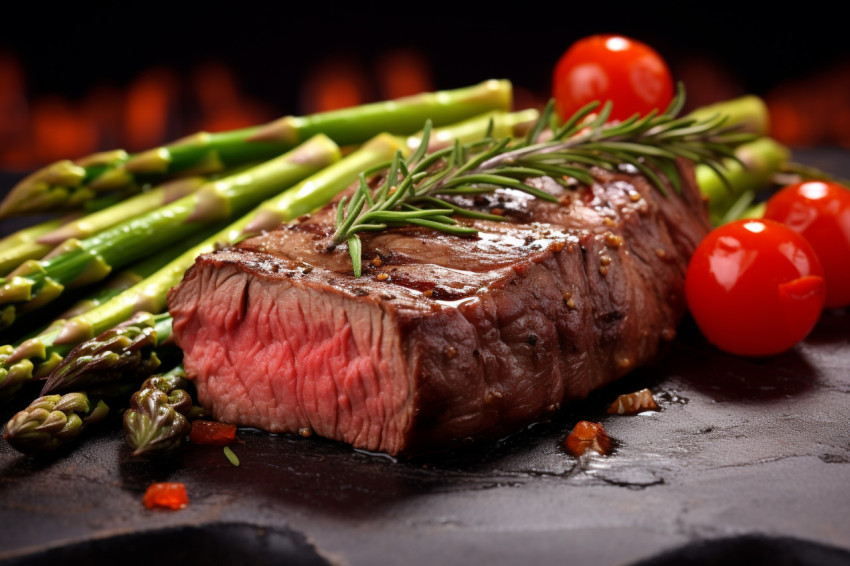 A picture of a ribeye steak that has been cooked on a grill with