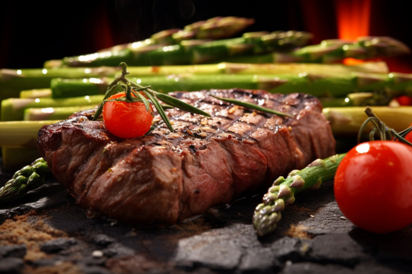 A picture of a ribeye steak that has been cooked on a grill with