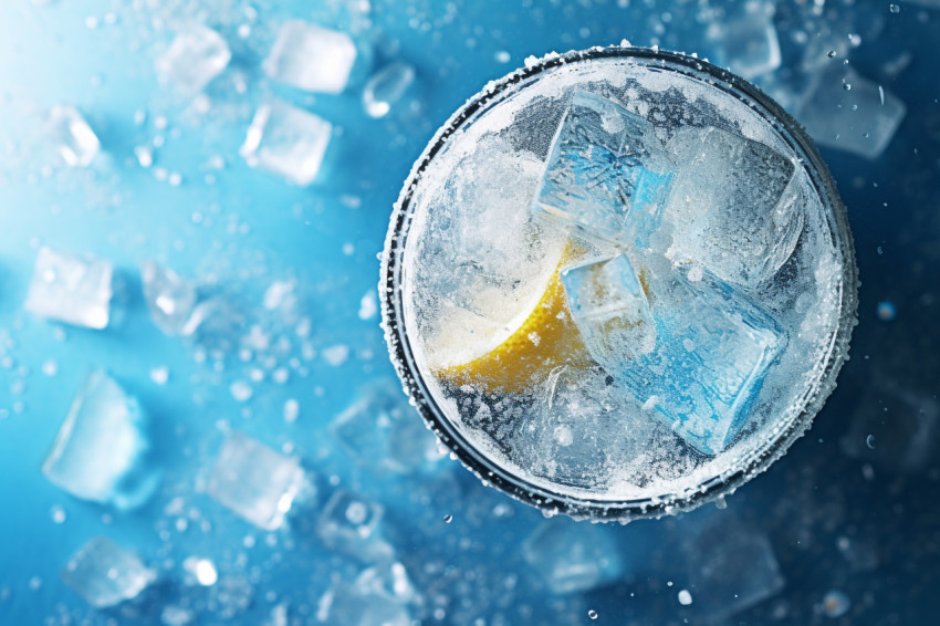 A photo of the top of a cold drink can that is covered in frost