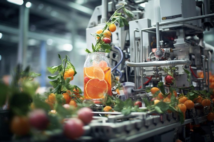 A picture of a drink factory in China