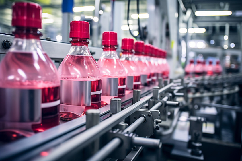 A picture of a drink factory in China