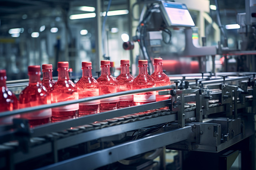 A picture of a drink factory in China