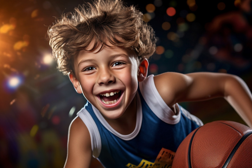 Picture of a young basketball player dribbling the ball