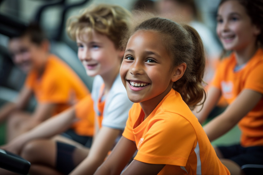 A picture of kids having fun in class