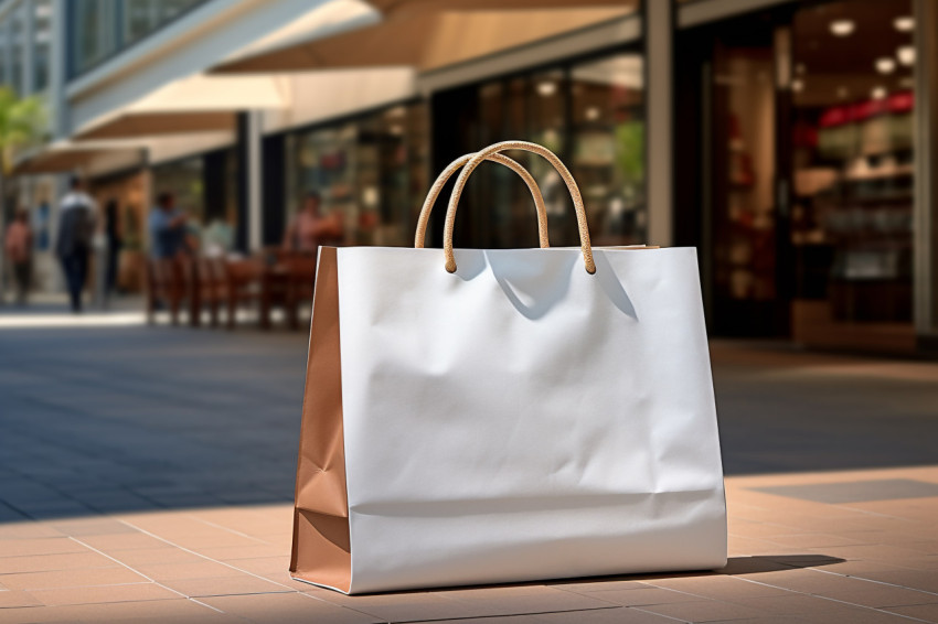 Empty paper shopping bag