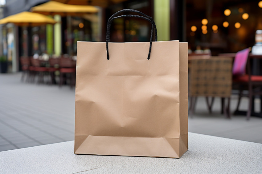 Empty paper shopping bag