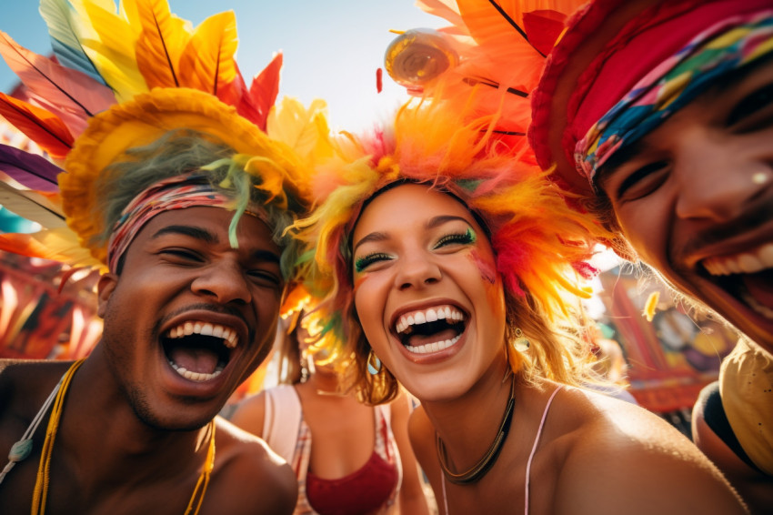 A photo of happy friends having fun at an amusement park festival A photo of happy friends having fun at an amusement park festival