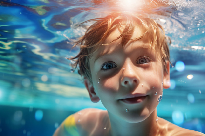 Picture of a kid swimming at a water park