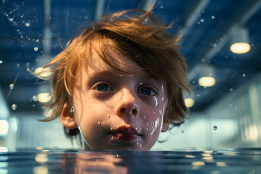 Picture of a kid swimming at a water park