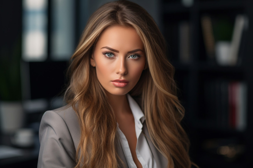 Young business woman photo in office