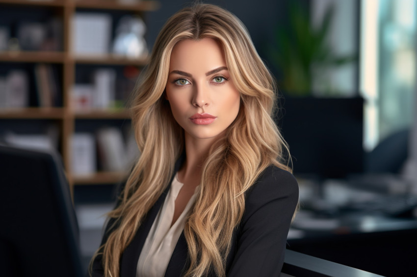 Young business woman photo in office