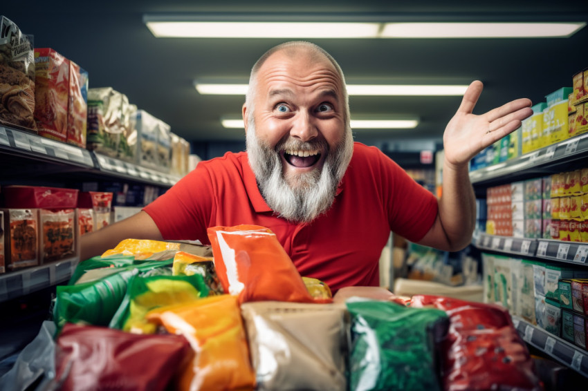 Man shopping for groceries