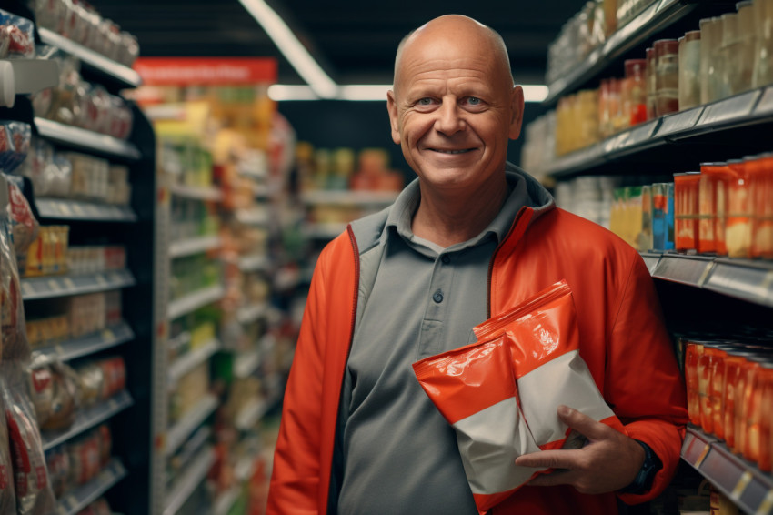 Man shopping for groceries