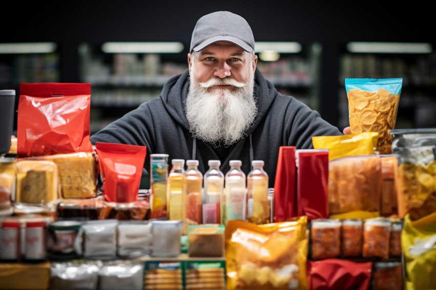 Man shopping for groceries