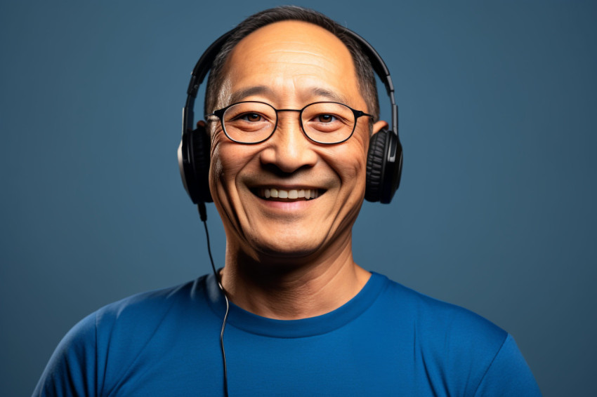 Smiling Chinese senior man portrait