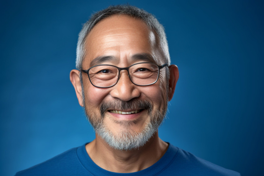 Smiling Chinese senior man portrait