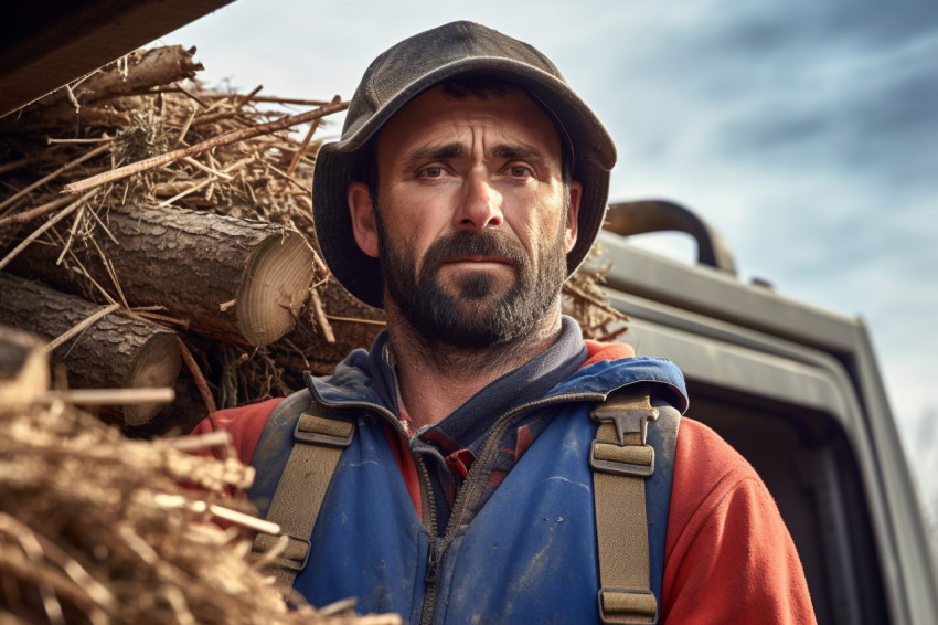 Farmer delivers fresh produce to customer on rural road