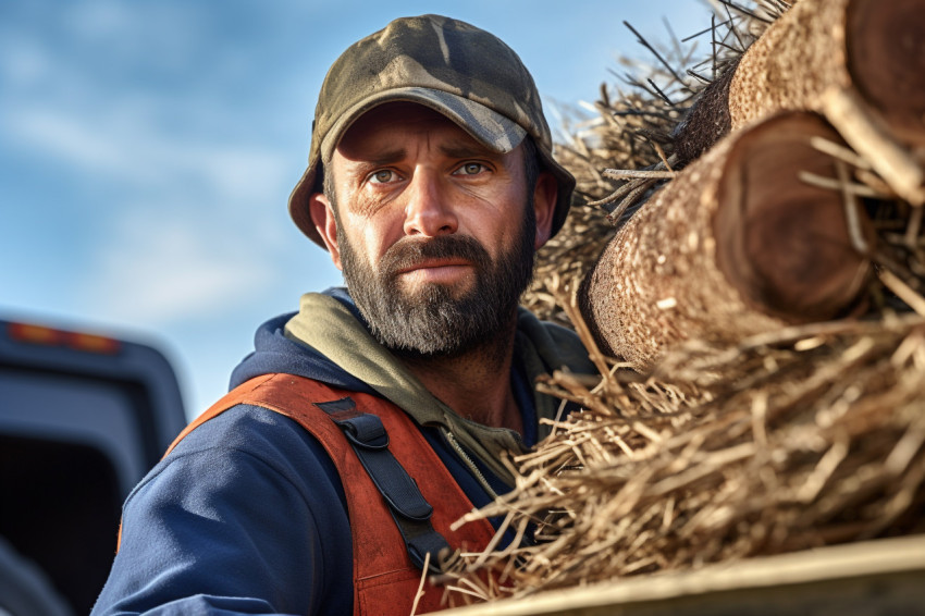 Farmer delivers fresh produce to customer on rural road