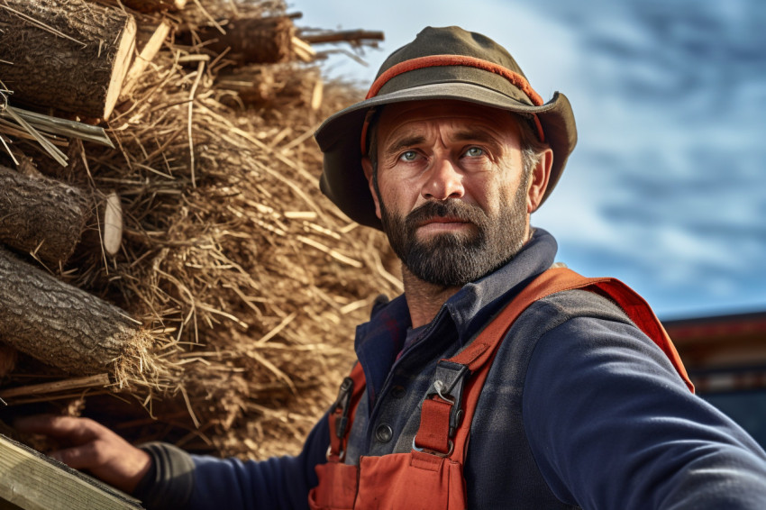 Farmer delivers fresh produce to customer on rural road