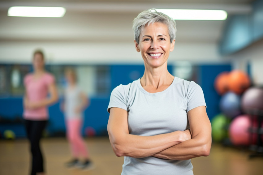 Smiling PE teacher working