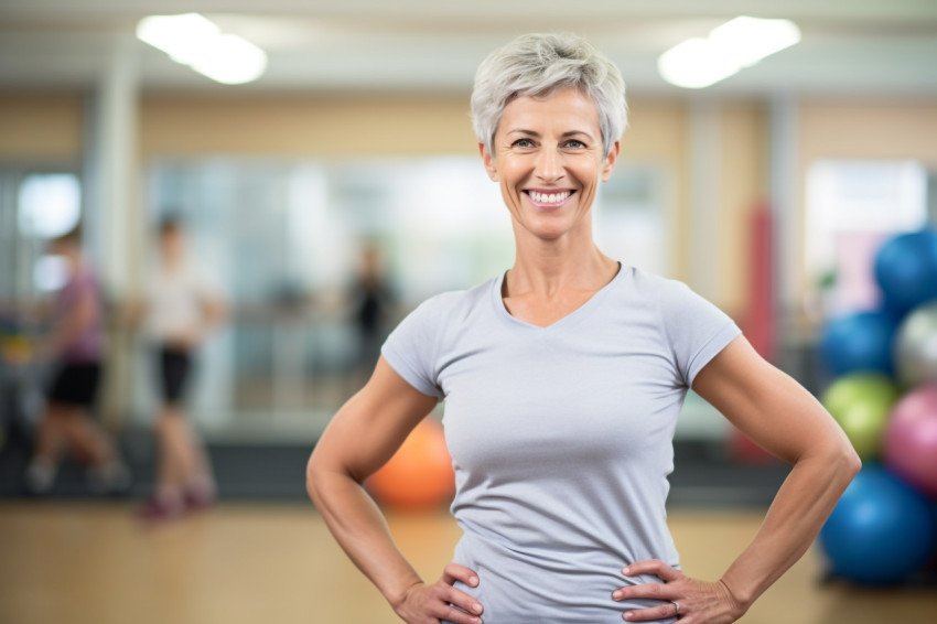 Smiling PE teacher working