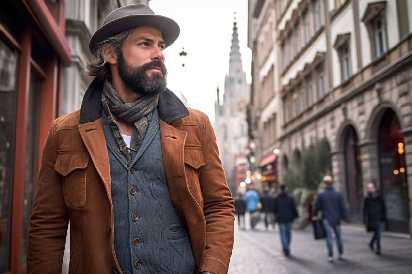 European city streets await stylish explorer European city streets await stylish explorer