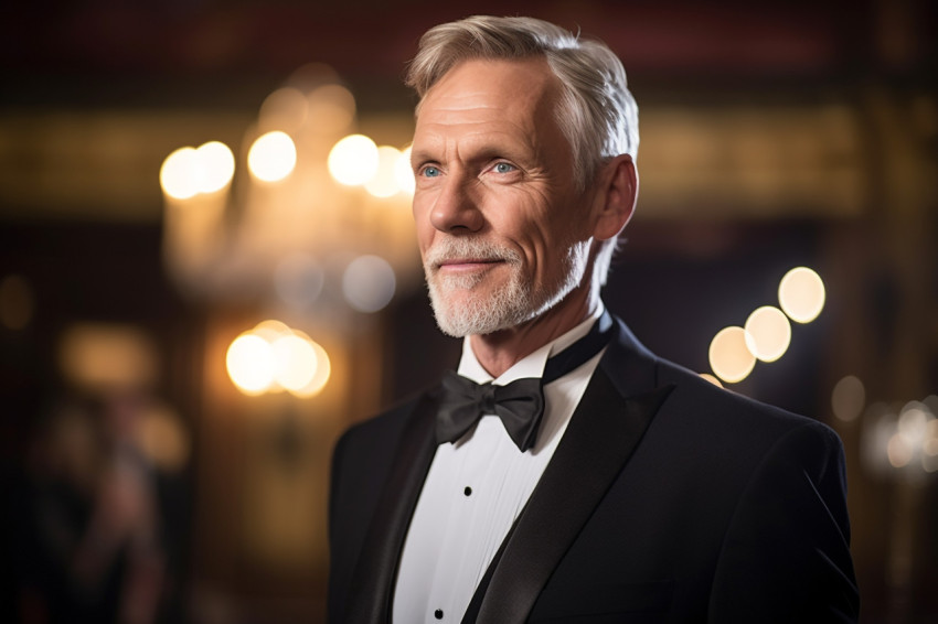 Suave man at elegant ballroom