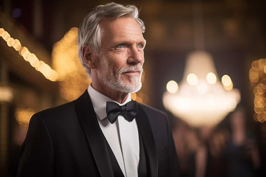 Suave man at elegant ballroom