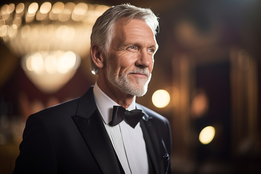 Suave man at elegant ballroom