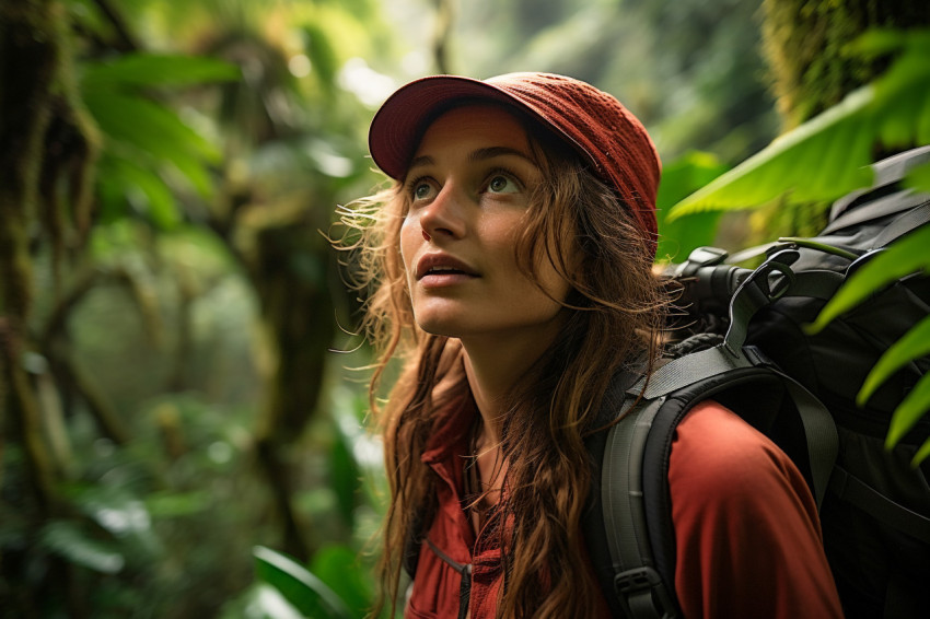 Lady hiking New Zealand forest trails