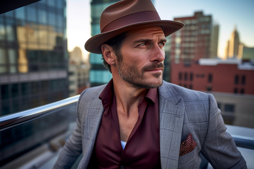 Stylish man at rooftop bar