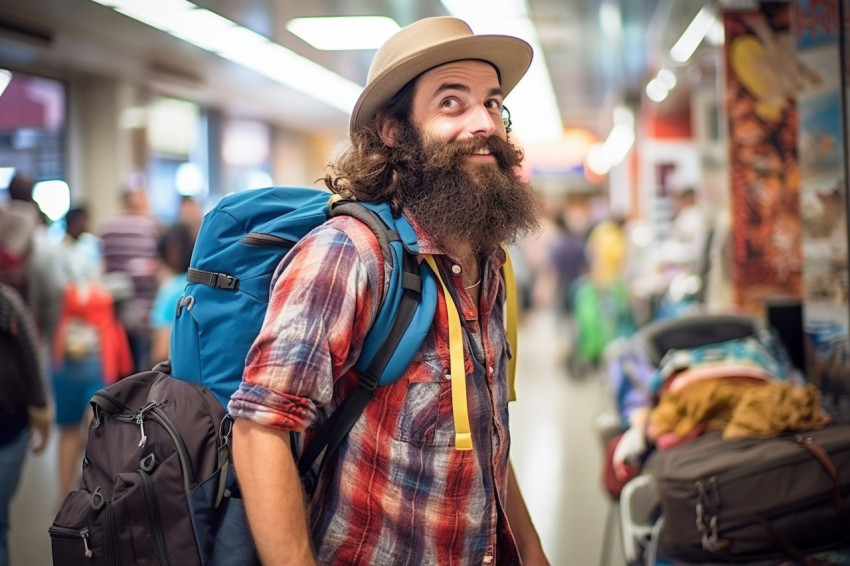 Fashionable traveler discovering a vibrant market