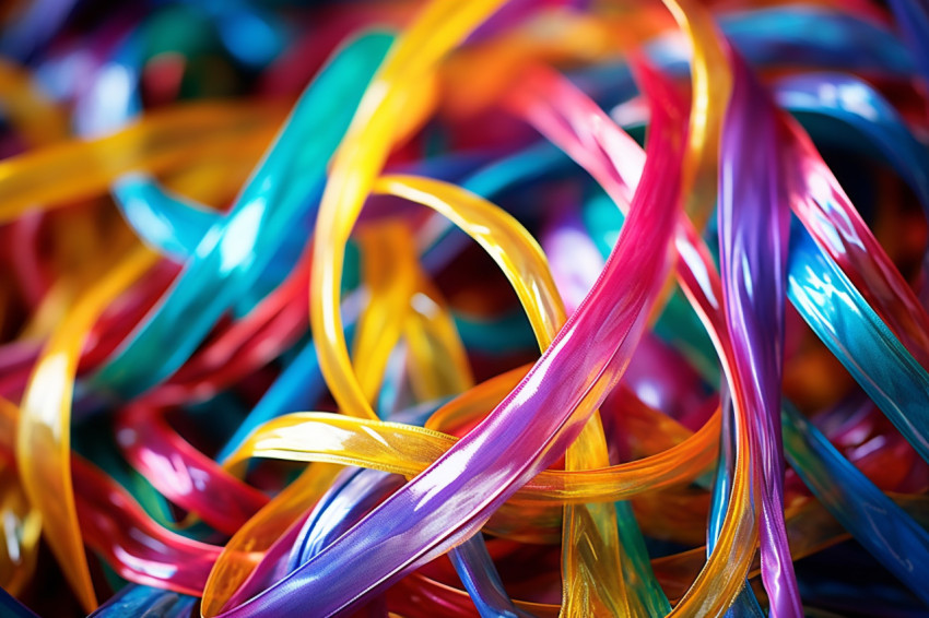 Colorful streamers close up