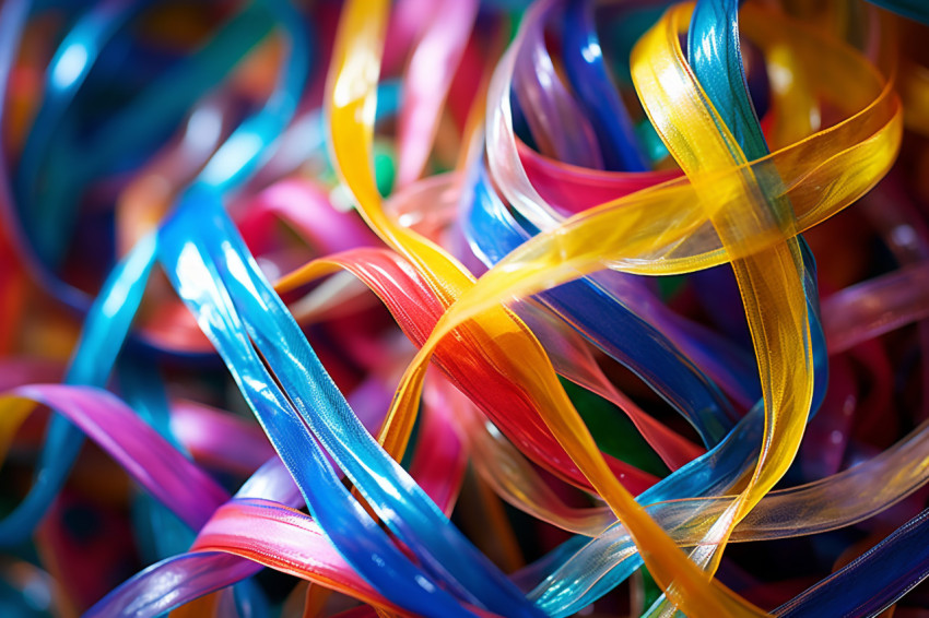 Colorful streamers close up