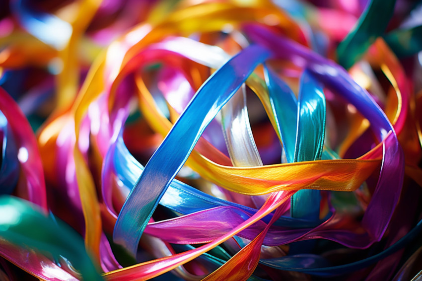 Colorful streamers close up