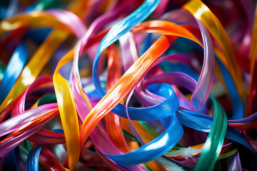 Colorful streamers close up