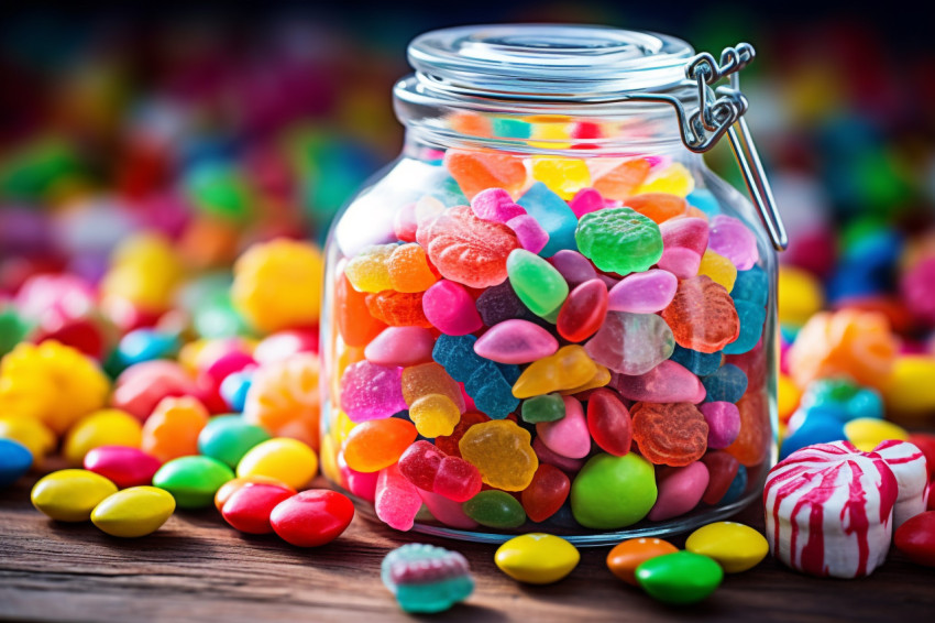 Colorful candy jar