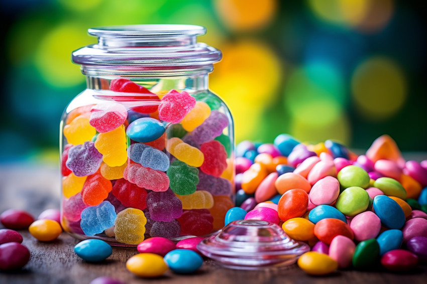 Colorful candy jar