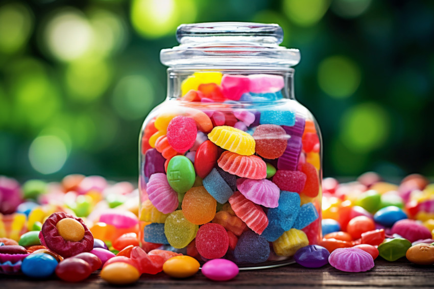 Colorful candy jar