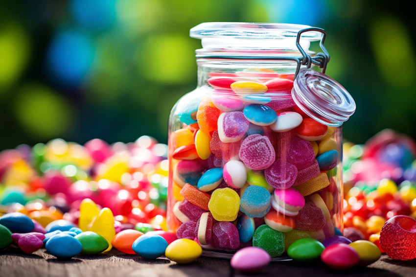 Colorful candy jar