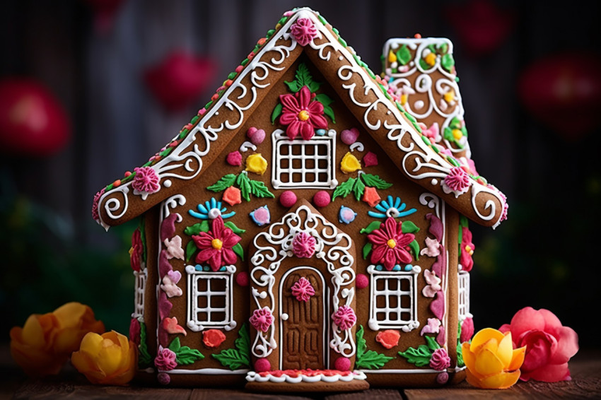 Ornamental gingerbread house