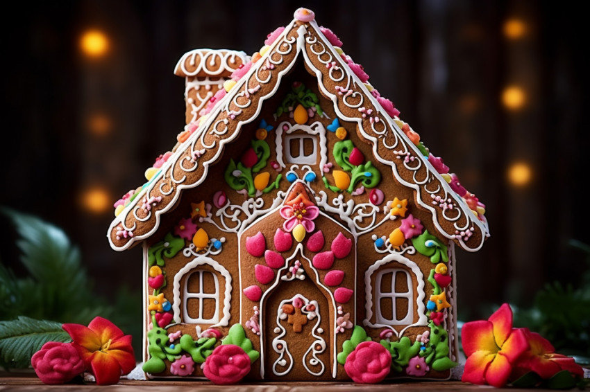 Ornamental gingerbread house